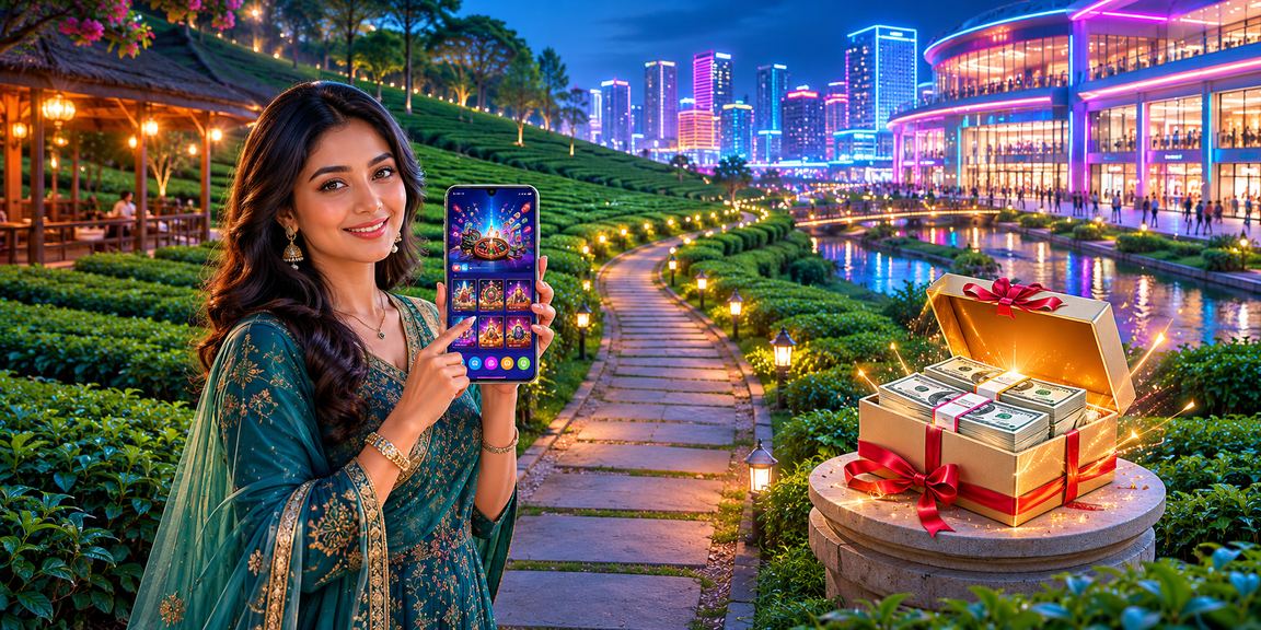 গাজীপুরের চা বাগানে একজন ব্যবহারকারী মোবাইলে 5444 ক্যাসিনো গেম উপভোগ করছেন